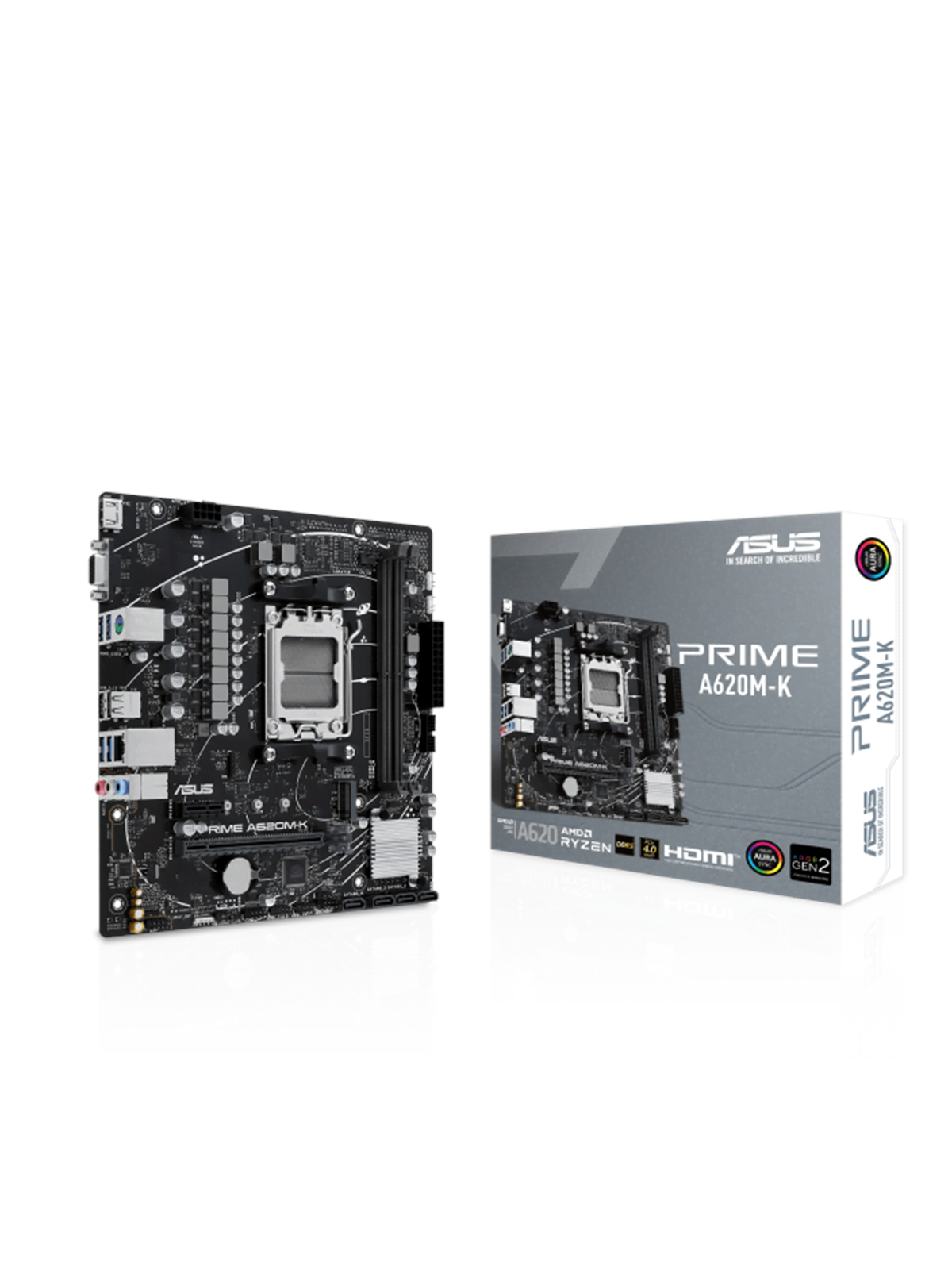ASUS PRIME A620AM-K Mainboard - AMD A620A - AMD AM5 - DDR5 RAM - Micro-ATX