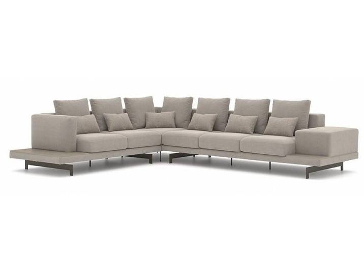 Xlmoebel Ecksofa Graues Designer-Ecksofa mit hochwertigem Polsterstoff, Ecksofa, Hergestellt in Europa
