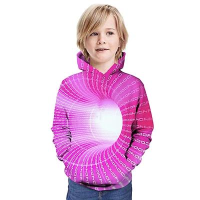 Kinder Jungen 3D Schwindel Hoodie Langarm optische Täuschung Drucktasche grün rot gelb Kinder Tops Mode Hoodie