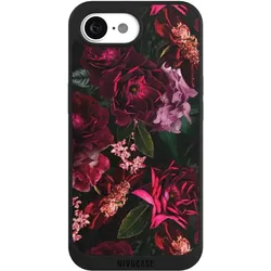 Nivocase Handyhülle für Apple iPhone 16e Hülle NIVOpure Case Schwarz Blumen Blüte Rose (Apple iPhone 16e), Smartphone Hülle, Schwarz