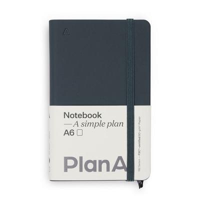 Notizbuch A6 Hardcover Cool Coal Blanko, 192 Seiten