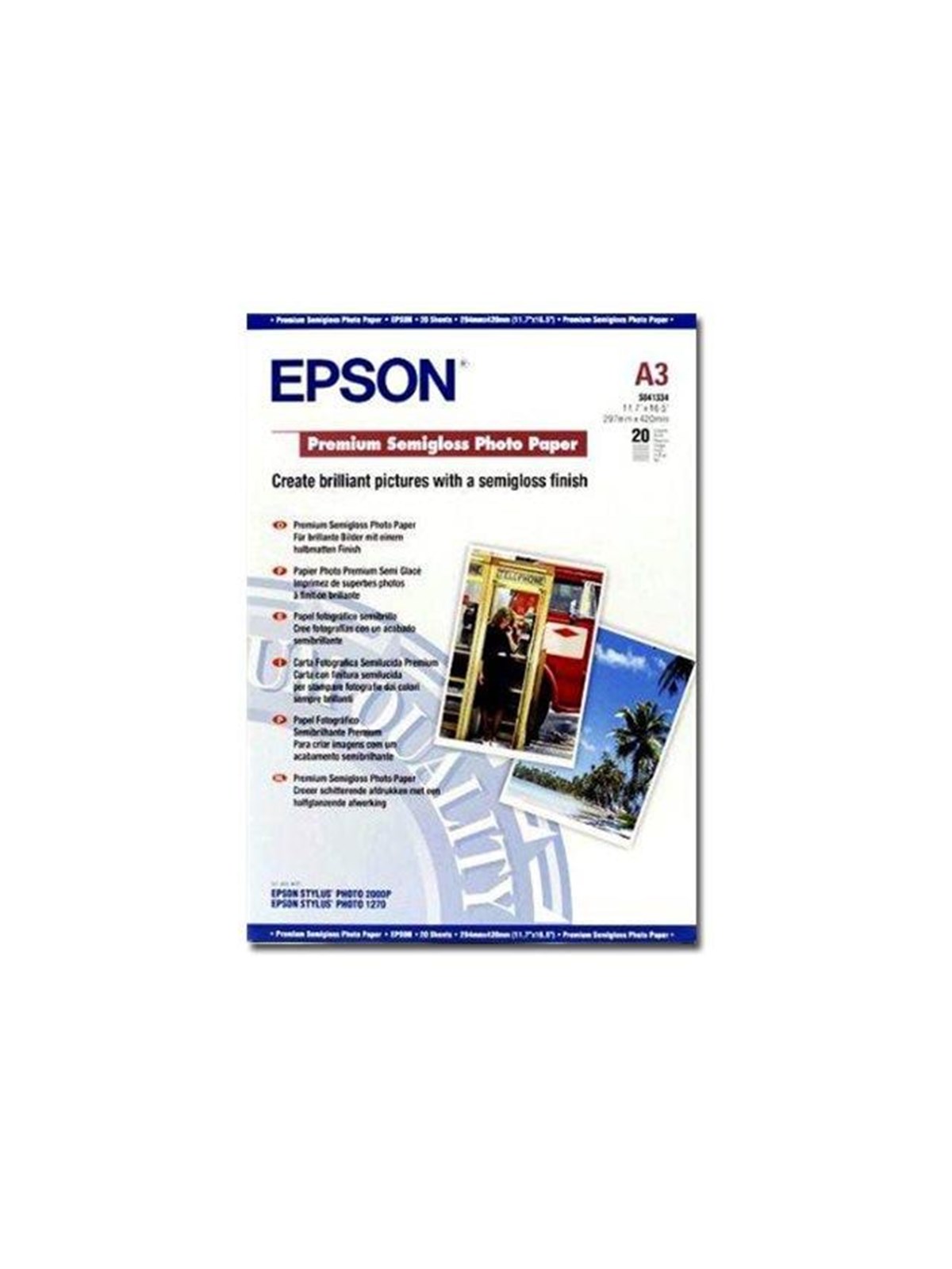 Epson A3 Semi-Gloss Premium Photo Paper