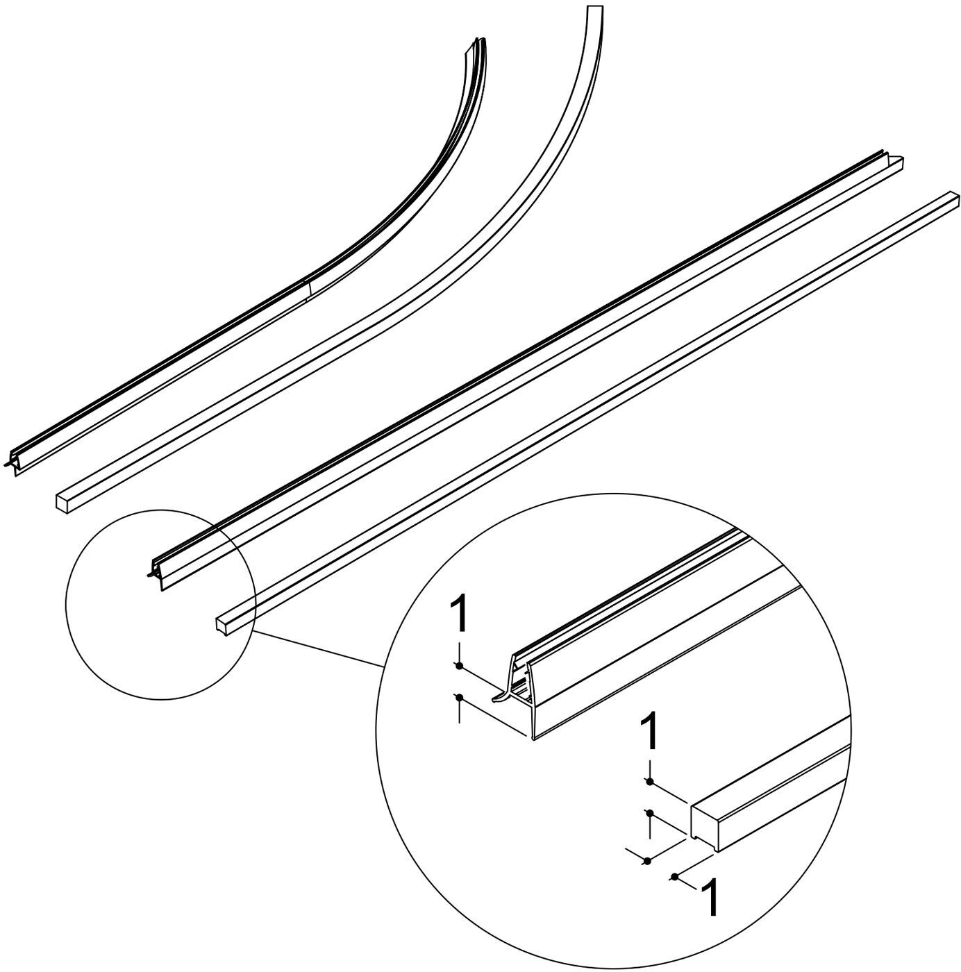 Dansani Match Bodenprofilset für feste Modelle mit 1 Tür