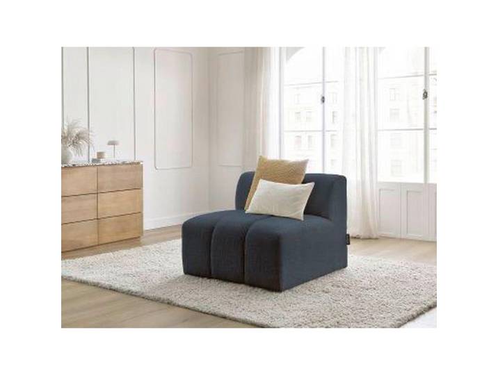 Sofaelement Annecy, Dunkelblau, Kunststoff, 1-Sitzer, 91x72x91 cm, Rücken echt, Wohnzimmer, Sofas & Couches, Sofas, Modulsofas