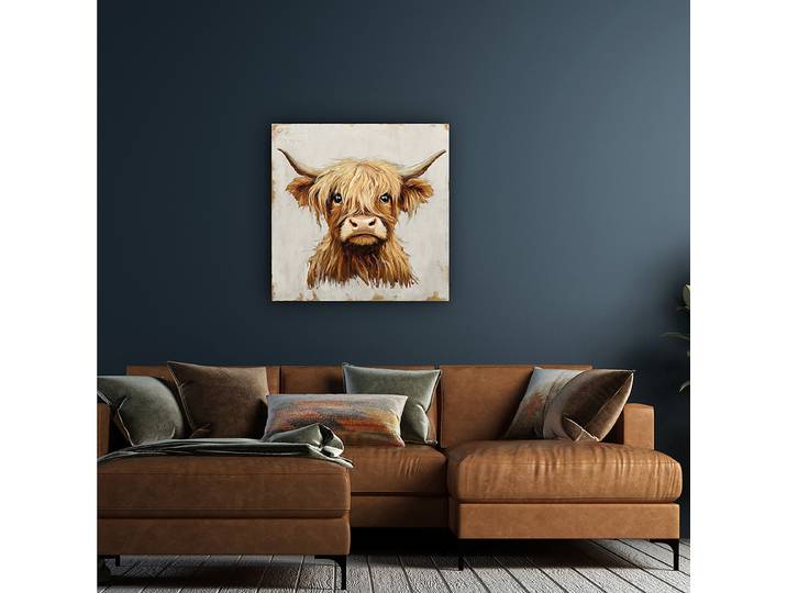 Leinwandbild Cattle Mischgewebe Multicolor 60 x 60 x 3cm