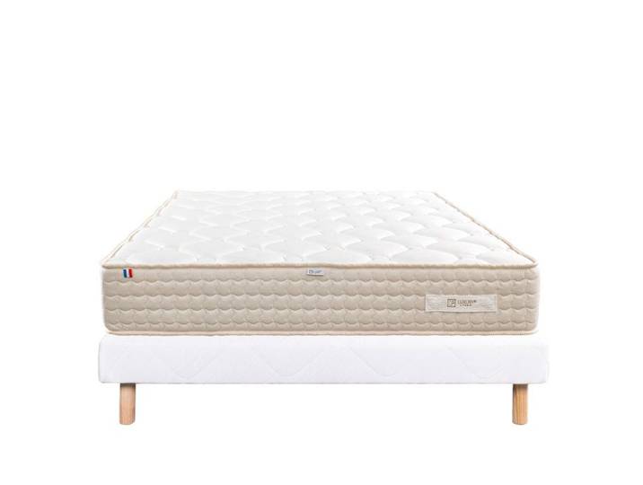 LUXURY LITERIE - Ensemble matelas + sommier - SUBLIME - 140 x 190 cm - Tapissier - Ferme - Face été/hiver