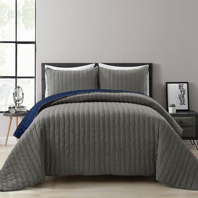 Lush Decor Soft Stripe All Season Quilt/Coverlet Set