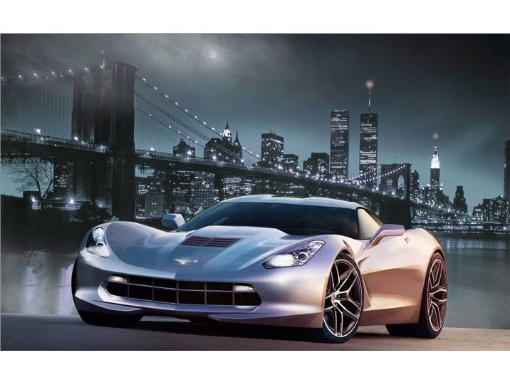 Fototapete PAPERMOON Manhatten Car I , bunt, B:3m L:2,23m, Vlies, Tapeten, Fototapete