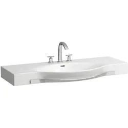 LAUFEN PALACE Waschtisch, 1 Hahnloch, mit Überlauf, mit Handtuchhalter, 1200x510mm, weiß, H8127040001041