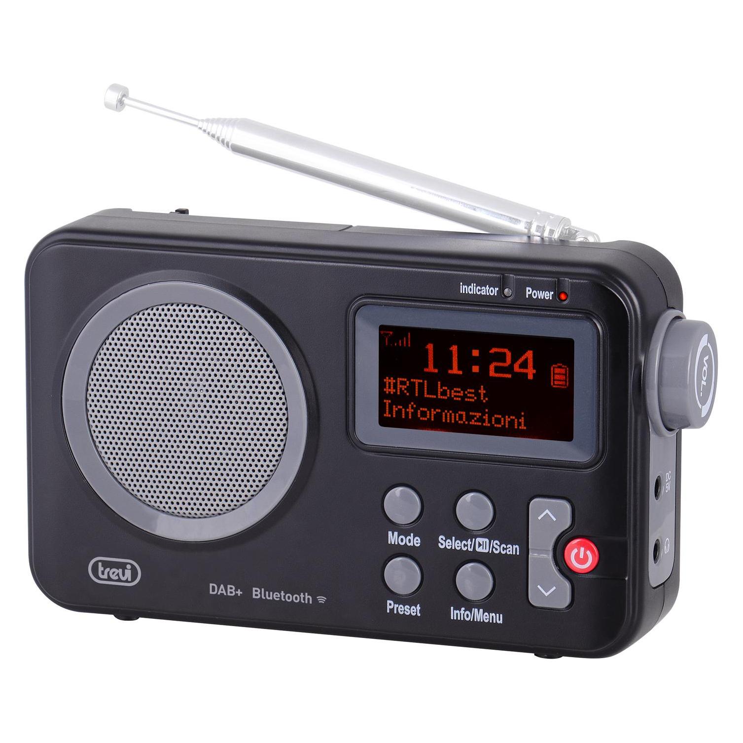 Trevi DAB 7F80 R Portable Schwarz, Grau (DAB, DAB+, FM) (0DA7F8000)