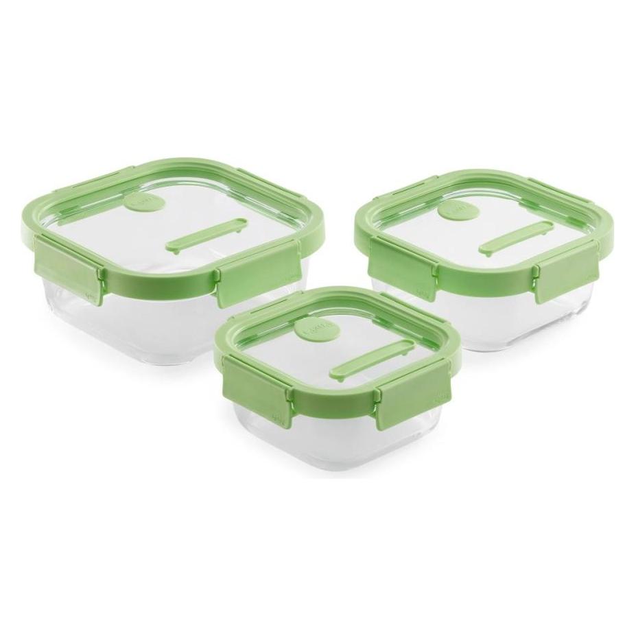 Lékué Vorratsdose 3er Set aus glas mit Silikondichtung (3432000SURU017)