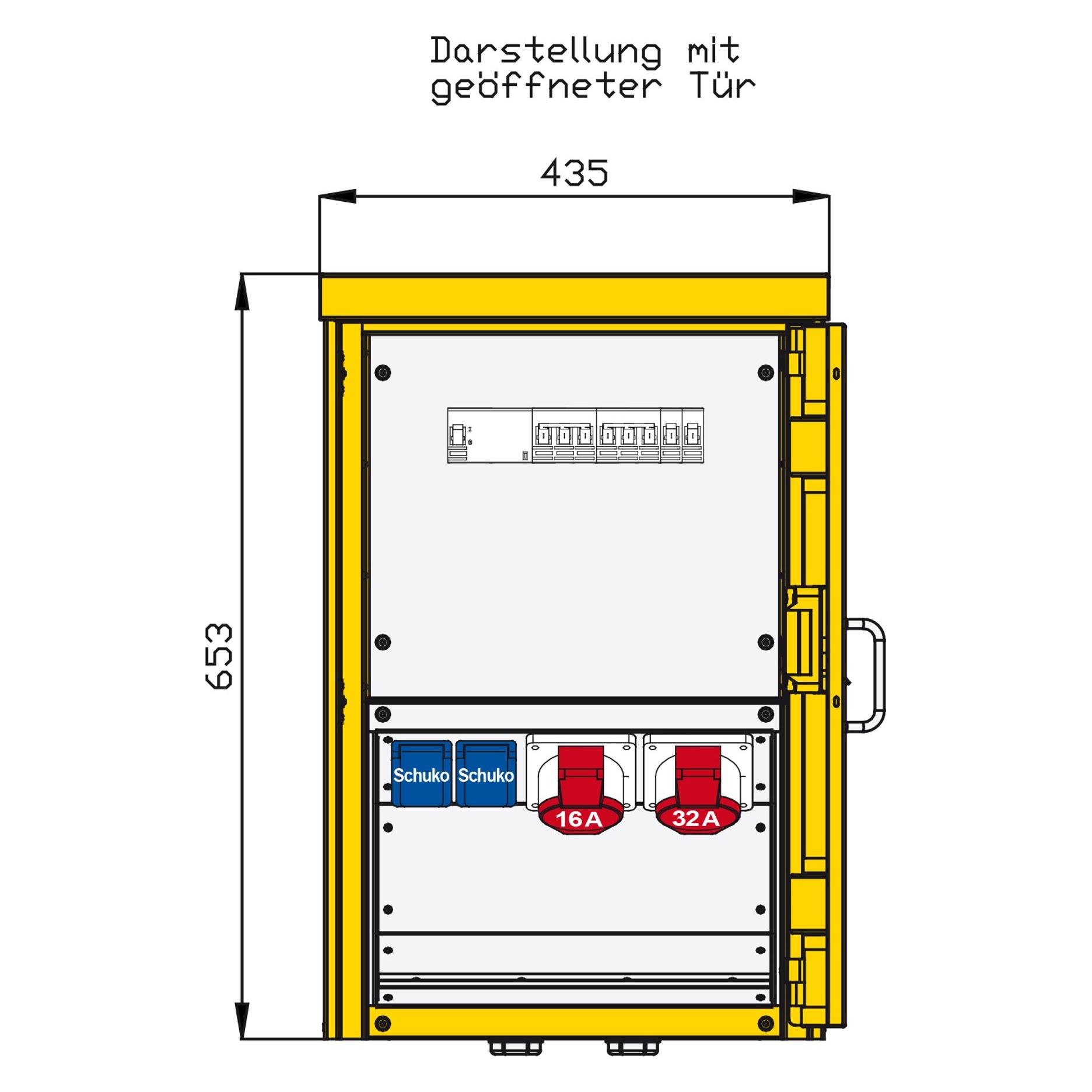 Walther Werke WAL 8AP43560 AP-Verteiler in Edelstahl (4x, CEE 16/5, CEE 32/5, CEE 7/4) (8AP43560)