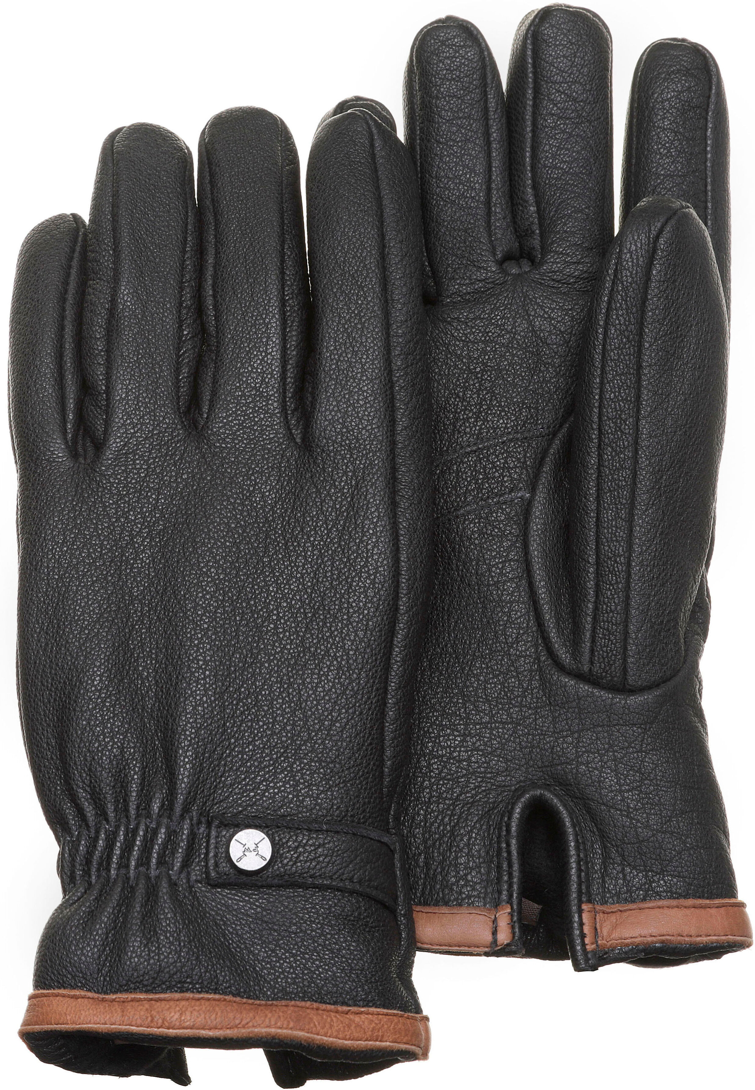 Lederhandschuhe PEARLWOOD "Moore", Herren, Gr. 8,5, schwarz, Ziegenleder, unifarben, Handschuhe Lederhandschuhe, Atmungsaktiv, Wärmeregulierend, Wind - und Wasserabweisend schwarz 8,5