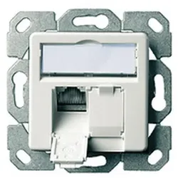 Telegärtner Datendose Cat6A ISO AMJ45 8/8 UP/50 2xRJ45 alpinweiss