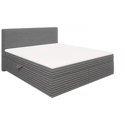 BOXBETT Roma 180/200 cm Dunkelgrau Plüschcord
