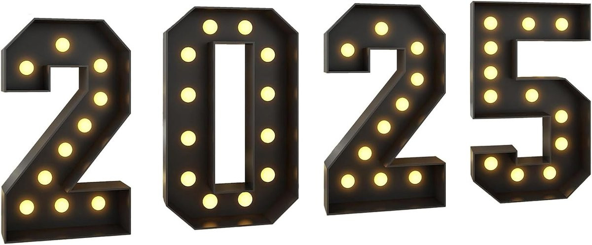 Decoratie Lichtkrant Verlicht Getal Zwart - Hoogte: 120 cm