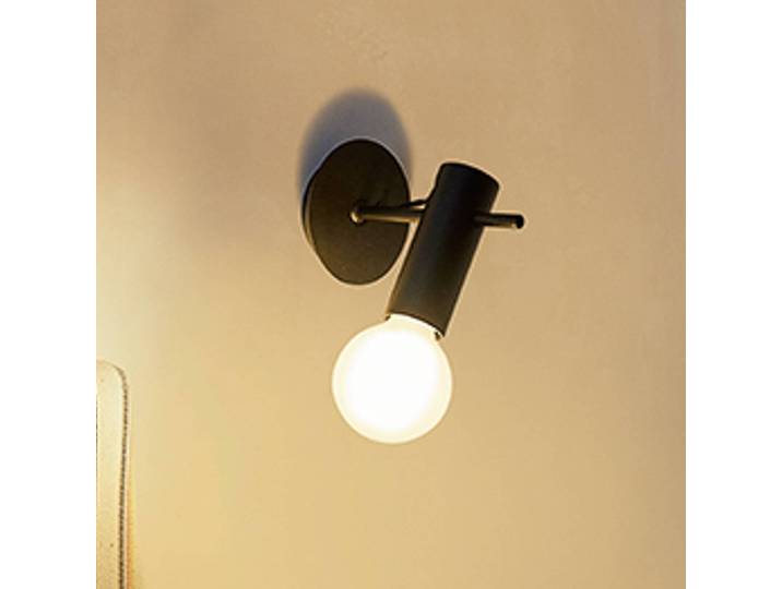 Design wandlamp Nude, dimbaar, zwart, Woon-/ Eetkamer, Aluminium, Design, Wandlamp design