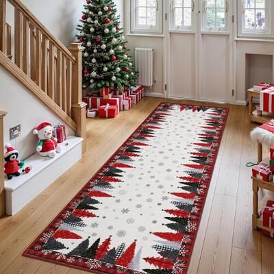 Garvee Christmas Tree Snowflake Living Room Area Rug