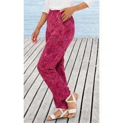 Viskose-Hose in Muster fuchsia in Größe 52 von DW-Shop, Fuchsia, 52