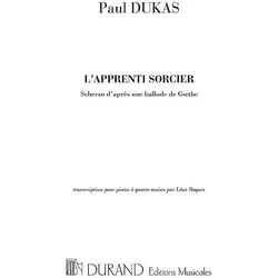 L/'apprenti sorcier Scherzo d/'après une ballade de Goethe pour piano à 4 mains, Fachbücher von Paul Dukas
