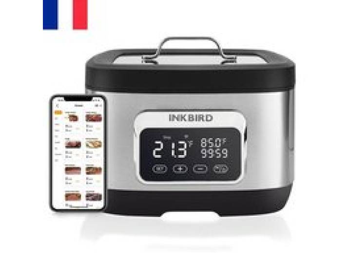 Cuiseur Sous Vide WIFI 2.4GHz- INKBIRD ISV-500W - Avec Grille - Thermoplongeur -Circulation deau 3D- Ultra-Silencieux - Inox - 8L