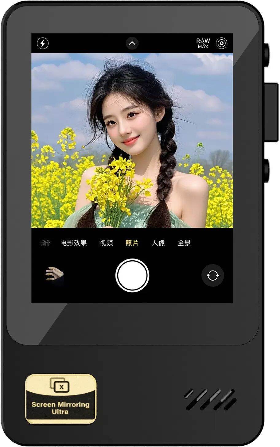 INF Aufsteckbares Sound-Screen-Mirroring-Gerät für Handy-Selfies/Live-Streaming Schwarz