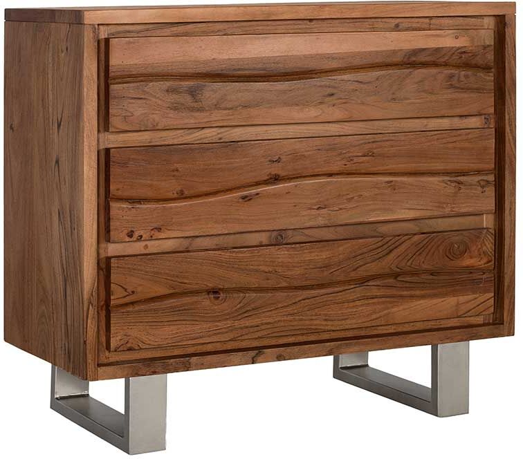 Pharao24.de Kommode Massivholz Holzkommode aus Akazie Massivholz mit drei Schubladen
