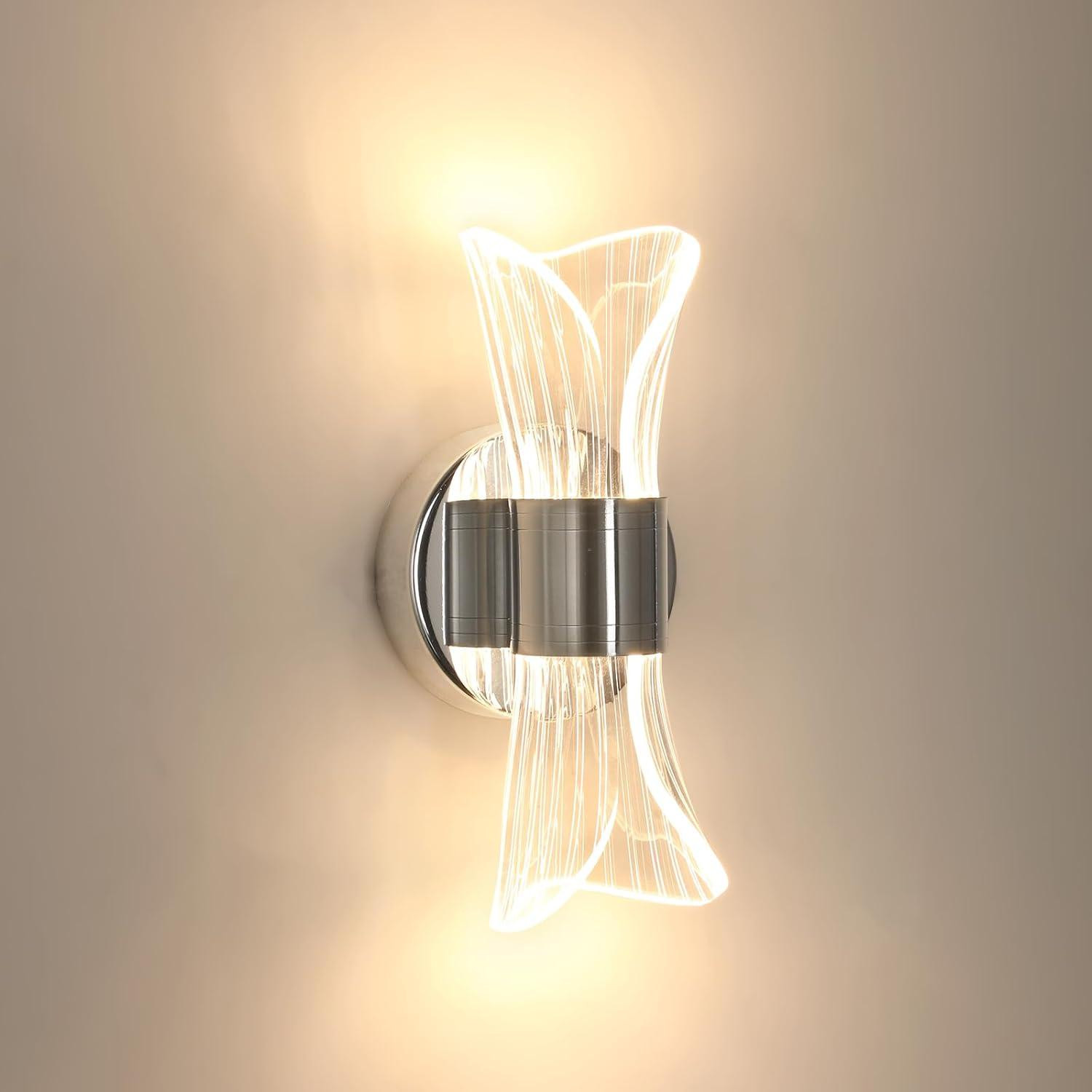 Comely LED Wandlamp Binnen, Moderne Chrome Wandlamp, 12W