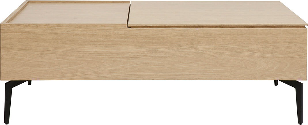 Miliboo Table basse relevable rectangulaire bois clair finition chêne et métal noir L103 cm SEDA