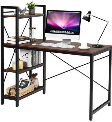47.5 inches Computer Desk with 4 Tier Storage Bookshelves