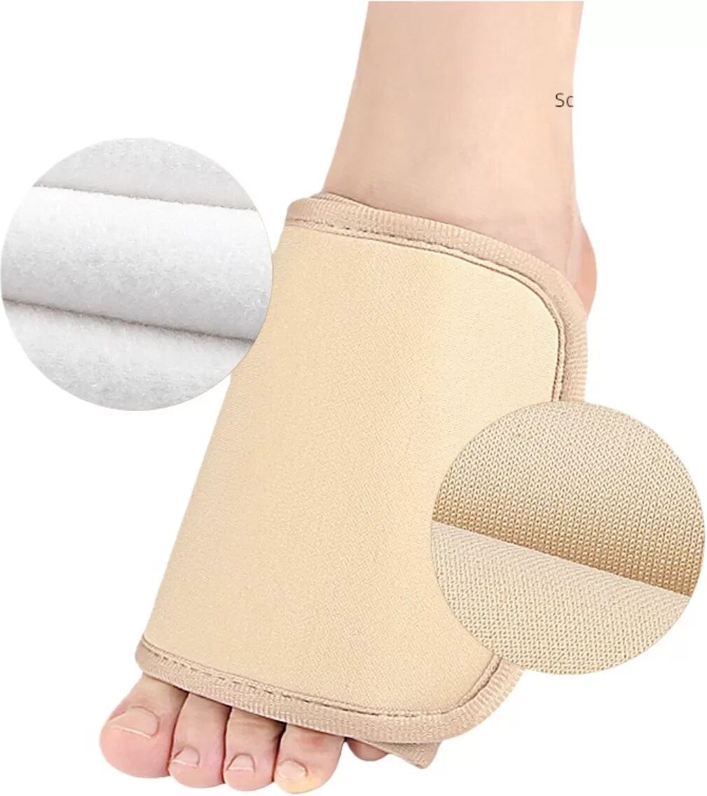 INF Wiederverwendbare Rizinusöl-Knöchelbandage - Fußflächenpackung, Beige, 1 Paar - Verstellbar & Bequem