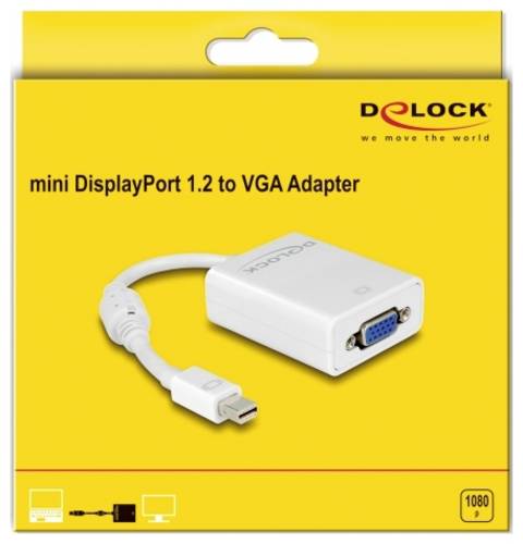 Delock 65130 Mini-DisplayPort / VGA Adapter [1x Mini-DisplayPort Stecker - 1x VGA-Buchse]