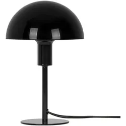 Nordlux Tischleuchte ELLEN MINI, IP20, Ø 16cm / Höhe 25cm, E14 (exkl.), Metall, transparentes Kabel mit Schalter, schwarz NORD-2213745003