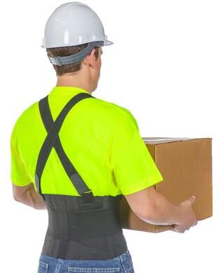 Women's Industrial Back Brace for Work by BraceAbility in Black (Size XL)