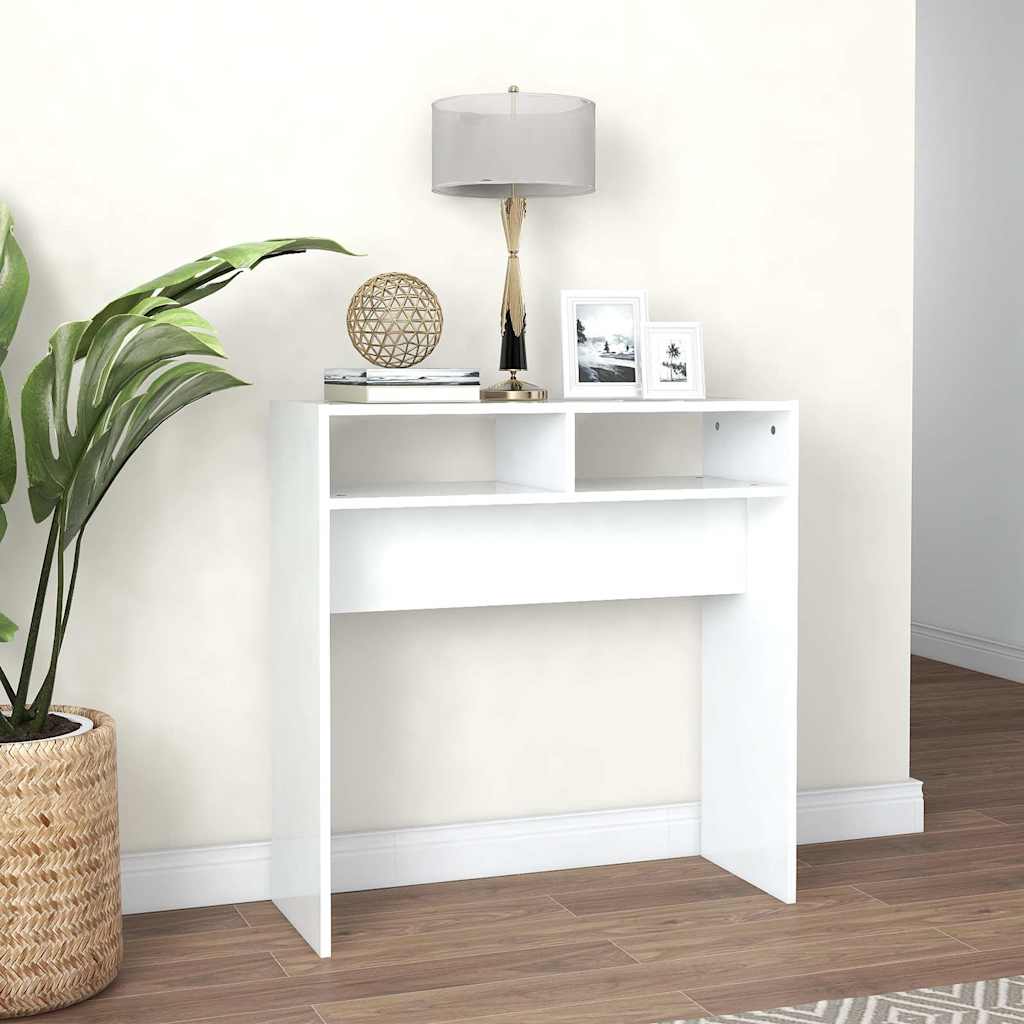 vidaXL Table console blanc 78x30x80 cm bois d'ingénierie