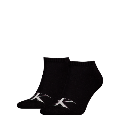 Sneakersocken CALVIN KLEIN JEANS "CKJ MEN SNEAKER 2P MONOGRAM", Herren, Gr. 43-46, Sockengröße, schwarz, Baumwollmischung, normal, Socken Sneakersocken, komfortable Frotteesohle für zusätzlichen Komfort