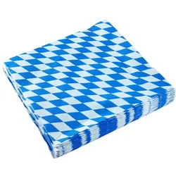 20 Servietten 3-lagig 33x33cm Raute weiß-blau Bayern Oktoberfest