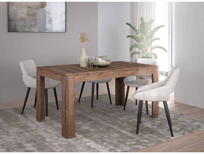 Table extensible 160 x 78 x 90cm Marron