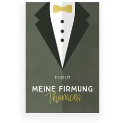 Einladungskarte Firmung: Anzug in Grün