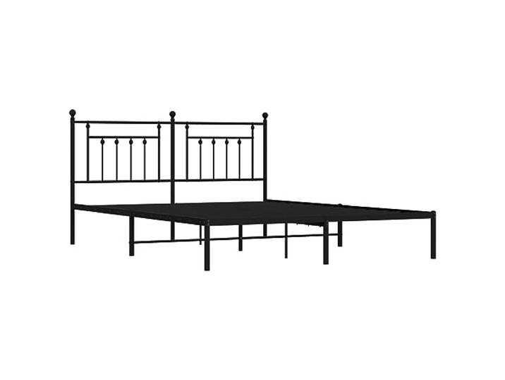 vidaXL Bettgestell mit Kopfteil Metall Schwarz 160x200 cm