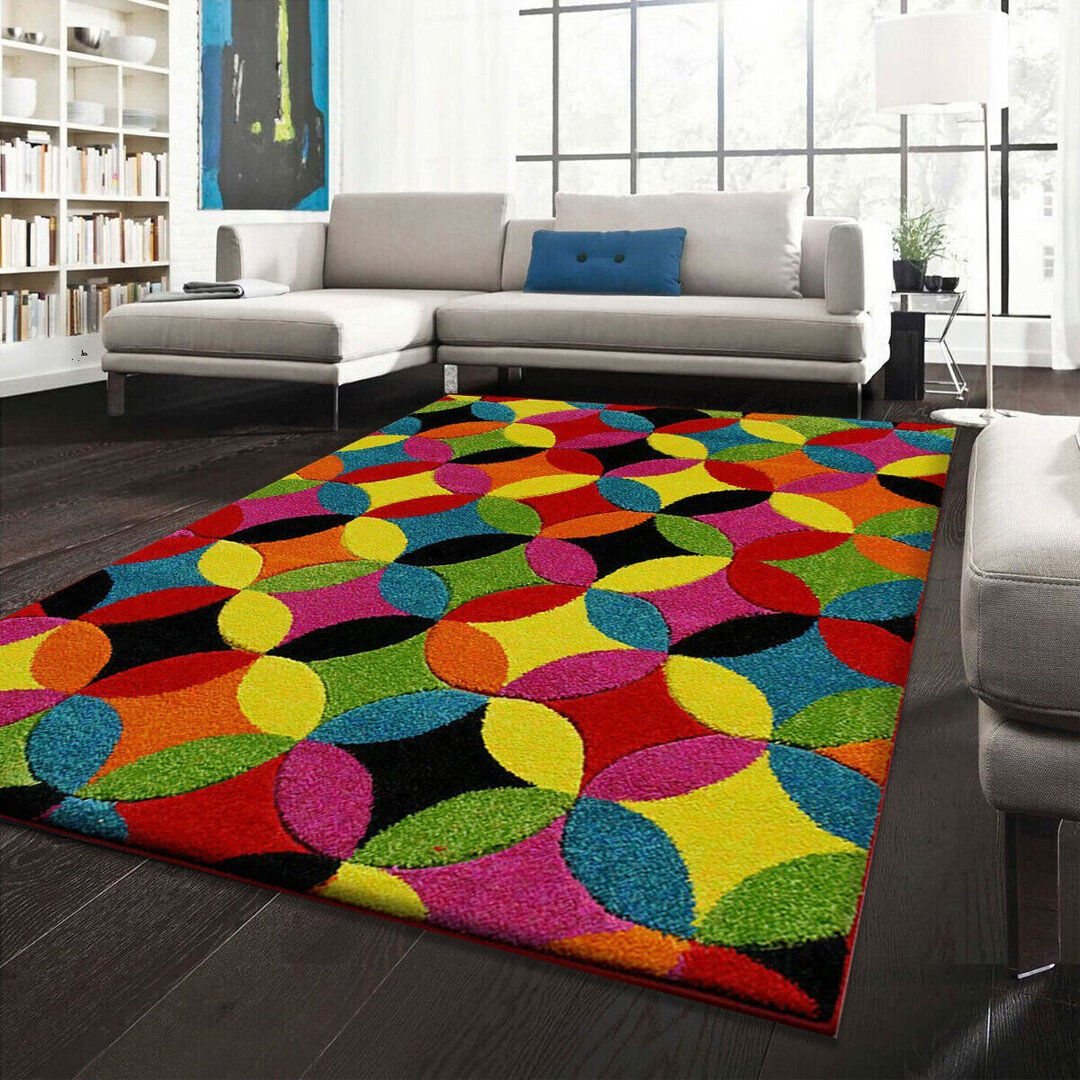 Latitude Run Lili-Ann Geometric Flokati Area Rug Rectangle 200 x 290cm
