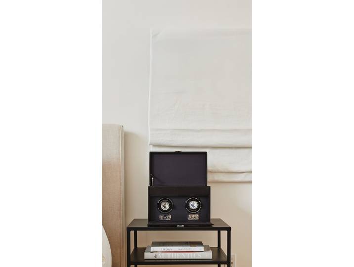 Uhrenbeweger „Heritage Double Watch Winder“ Leder Schwarz WOLF