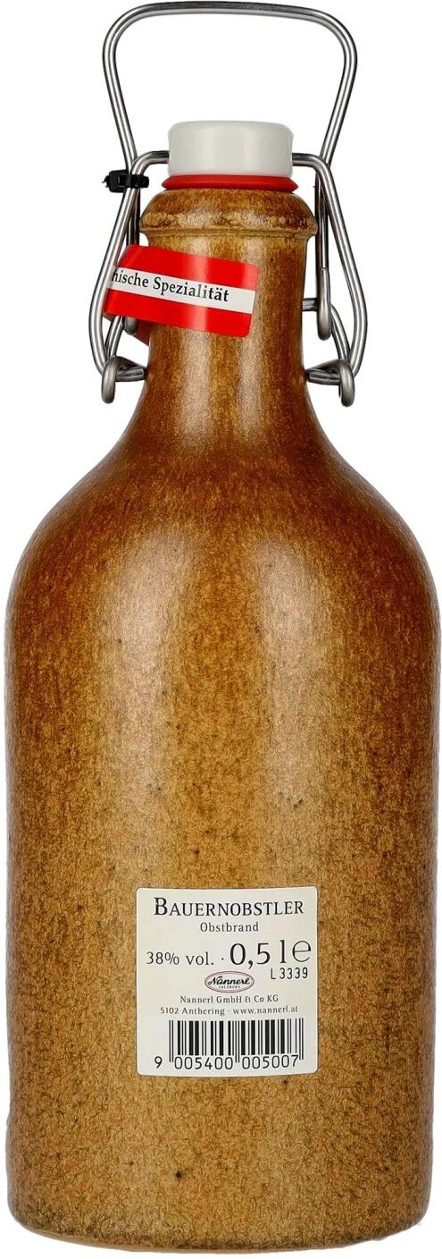 Nannerl Alpenschnaps BAUERN-OBSTLER 38% Vol. 0,5l im Tonkrug
