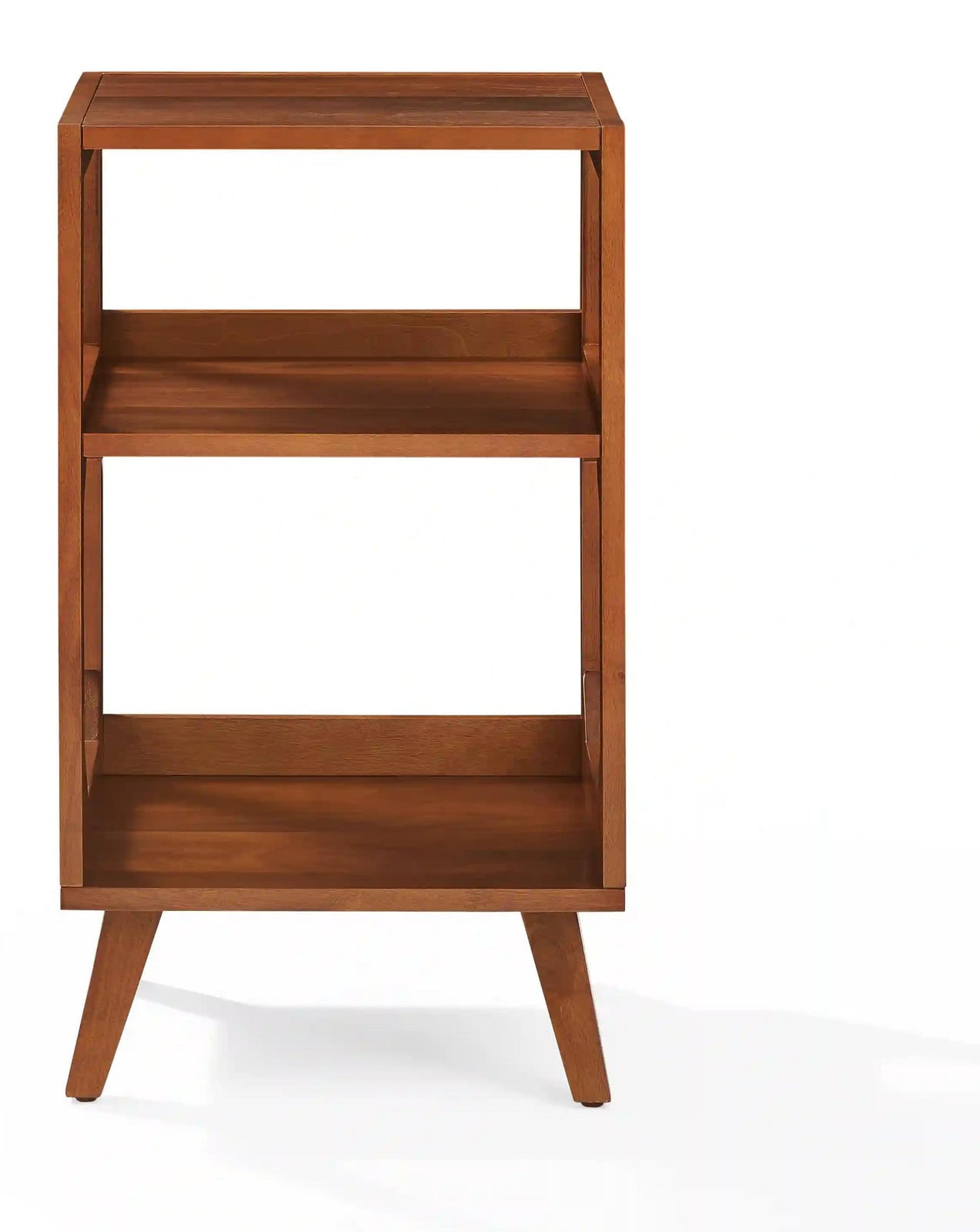Crosley Asheville kleine platenstandaard met opbergruimte voor vinylplaten, notenhoutlook