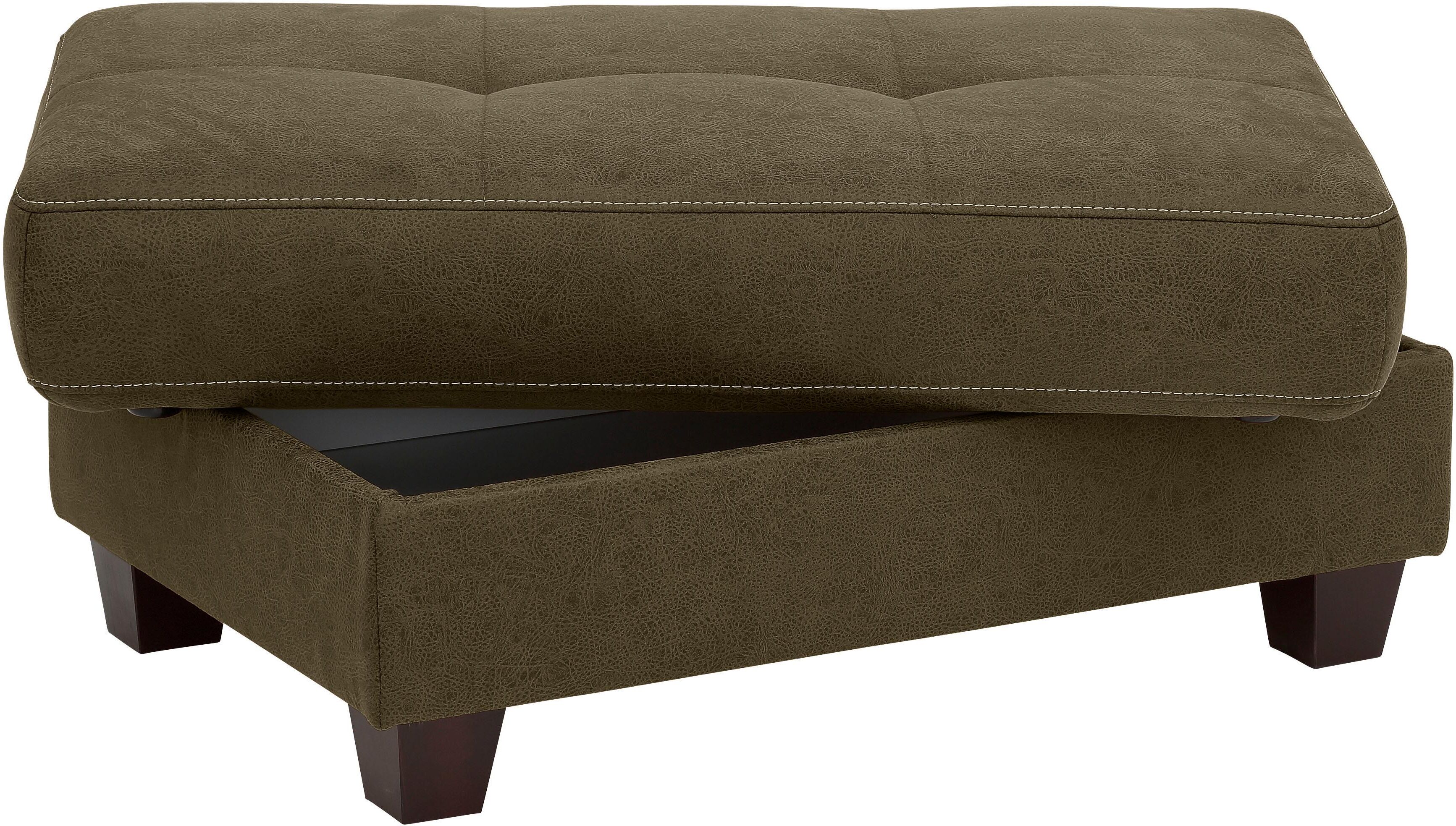 Hocker GOODPRODUCT "Solvei", grün (oliv), B:104cm H:45cm T:72cm, Hocker, Hocker oliv B/H/T: 104cm x 45cm x 72cm, Luxus-Microfaser Lederoptik