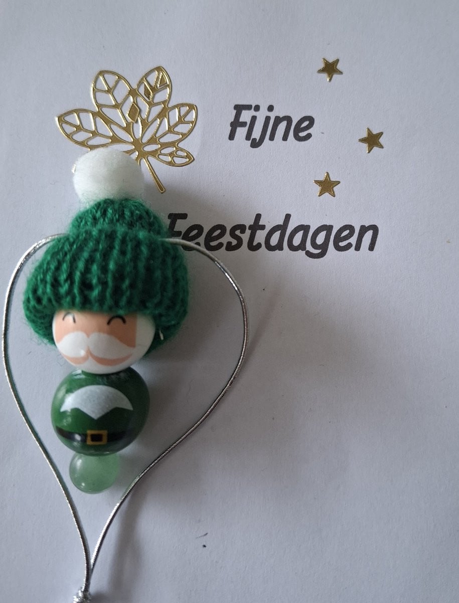 Kerstman Boomversiering Aventurijn Groen van Mineraalsteen