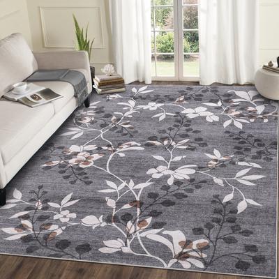 Garvee Modern Leaves Pattern Area Rug