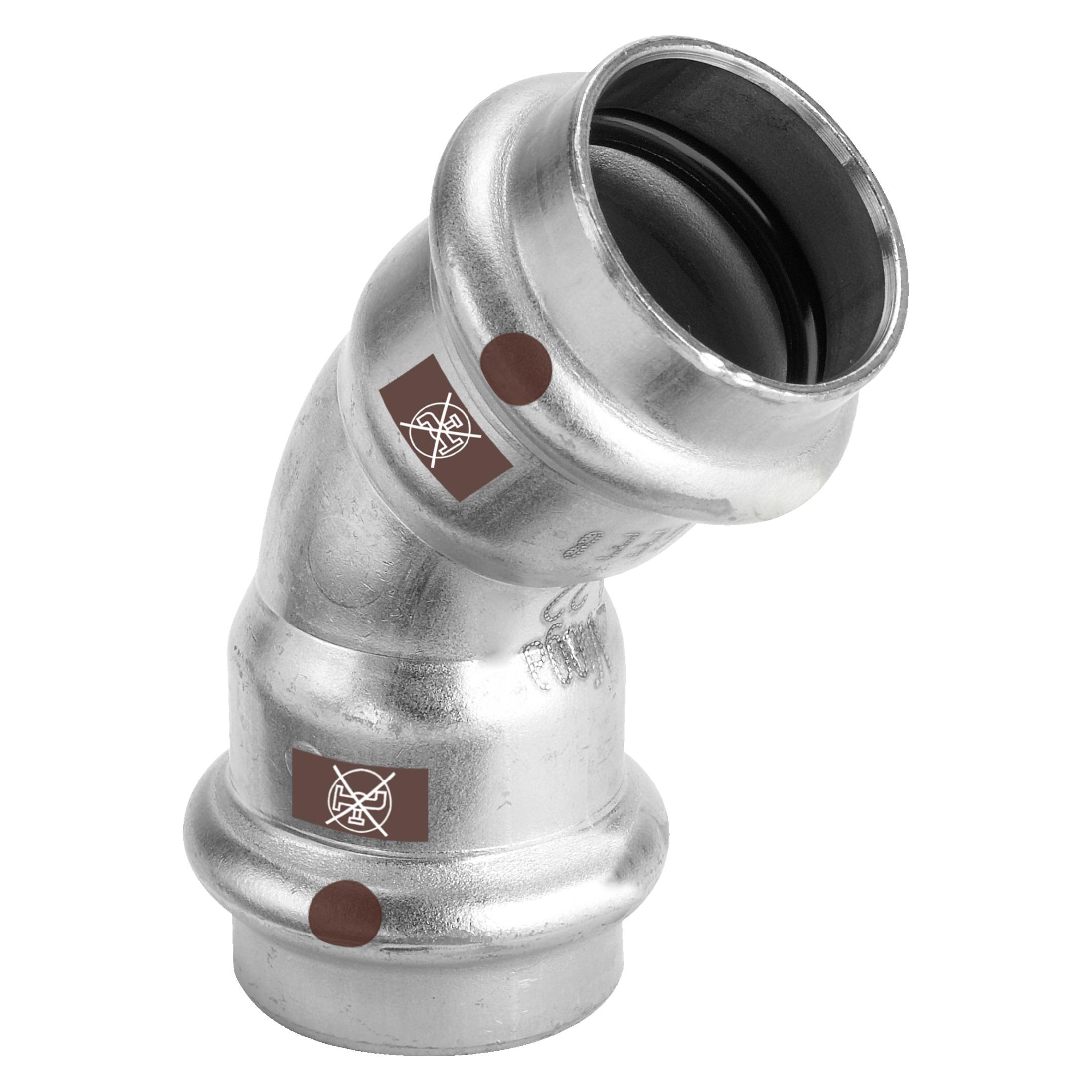 Viega Bogen 45 Grad mit SC Temponox 1726 in 18mm Stahl nichtrostend (Pressverbindung) (809850)