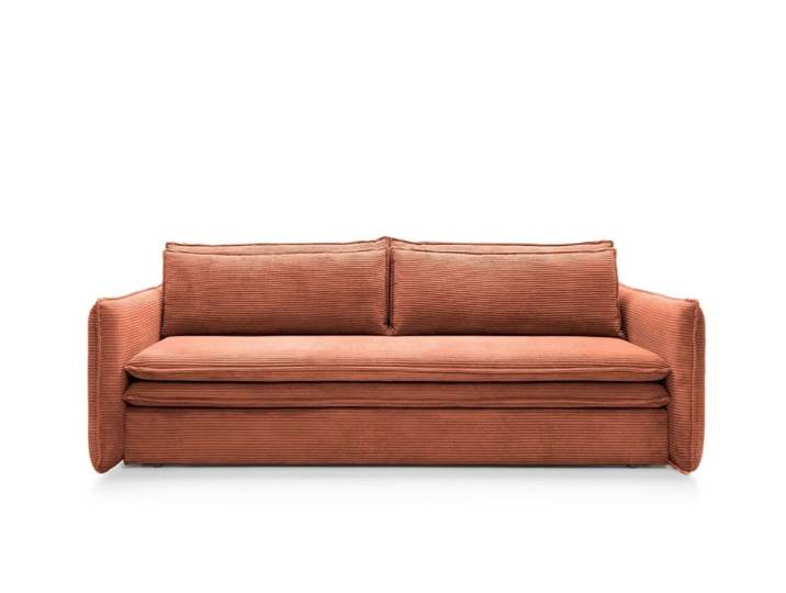 Canapé droit convertible 3 places 3 places terracotta
