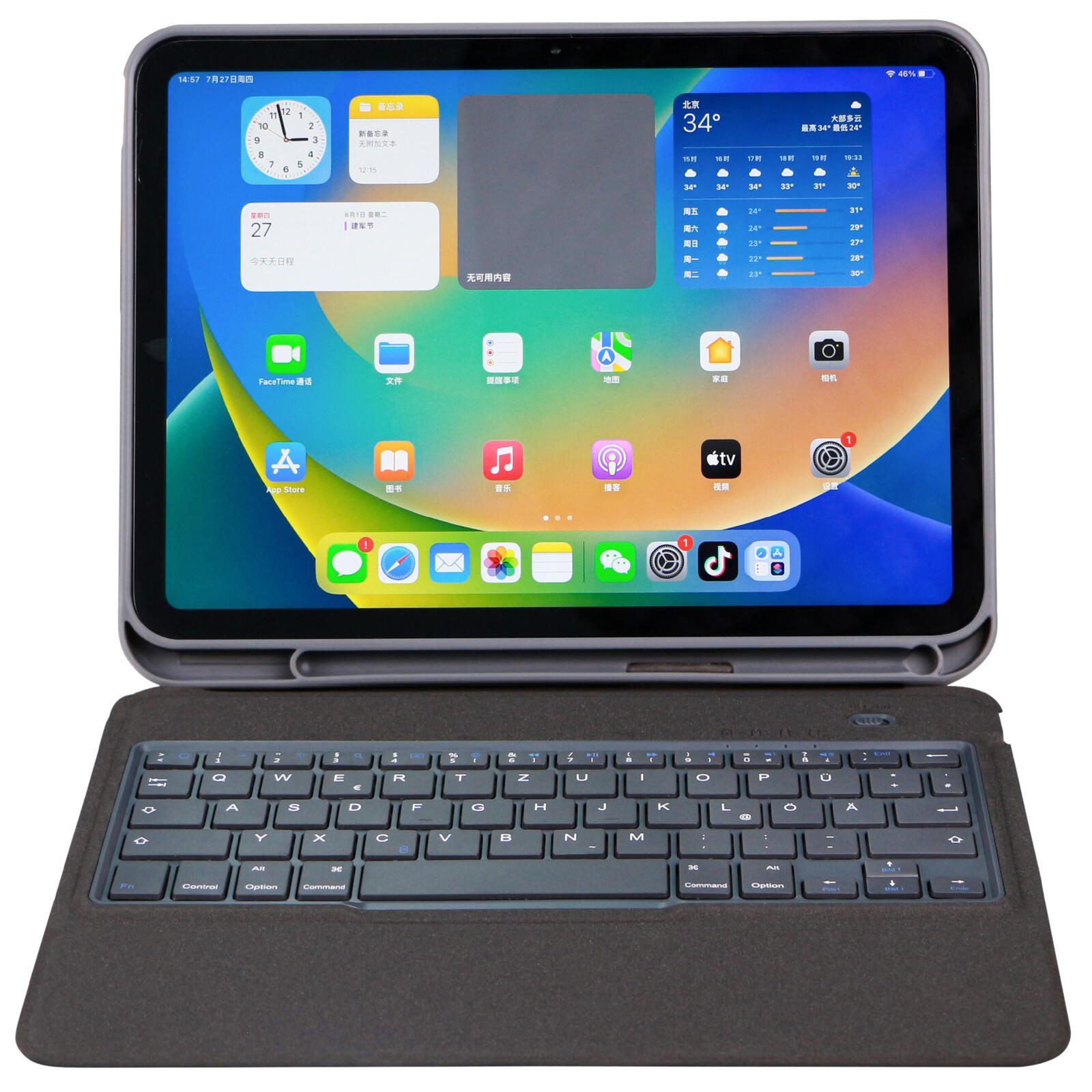 DEQSTER Slim Keyboard 2 Tastatur-Hülle für iPad (A16/10. Gen) DE-QWERTZ 40-1018415